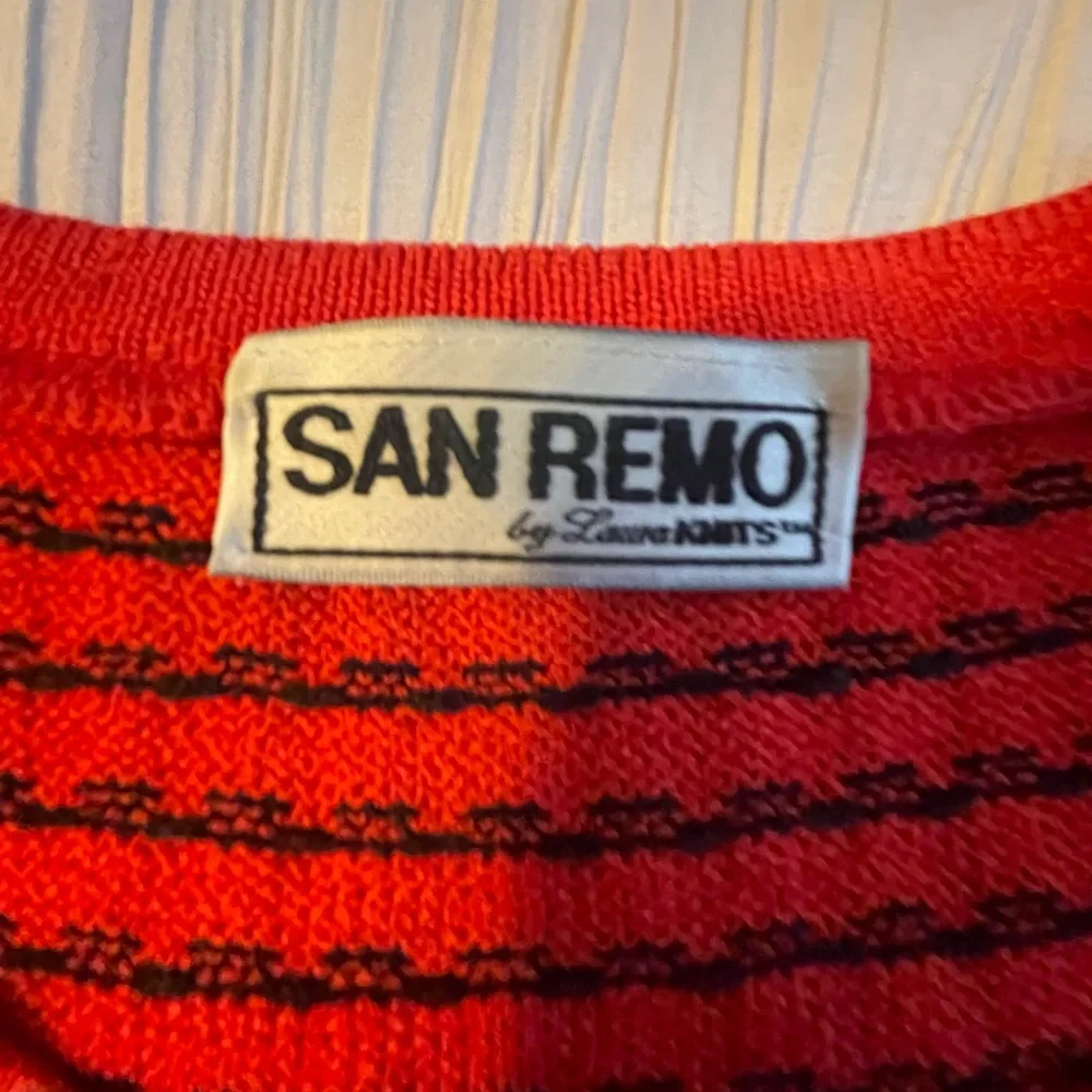 San Remo cardigan sweater and matching tank red with‎ black size XL vintage
